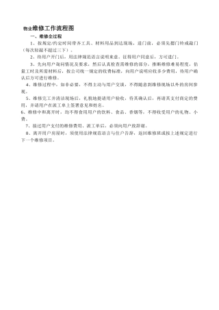 物业维修工作流程图