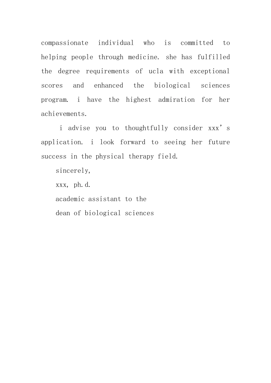 物理治疗专业留学推荐信范文_第3页