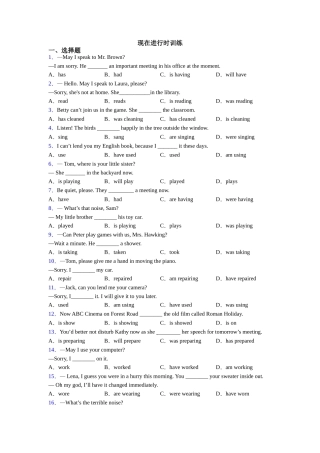 现在进行时训练