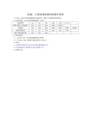 玻璃器皿校准规程