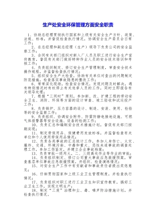 生产处安全环保管理方面安全职责