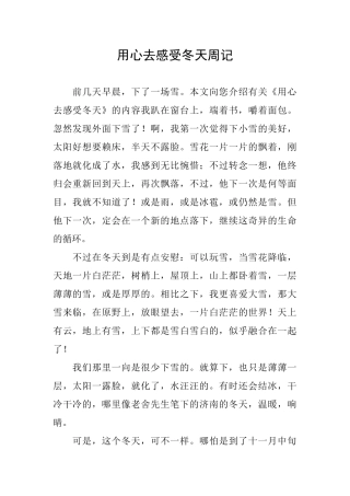 用心去感受冬天周记