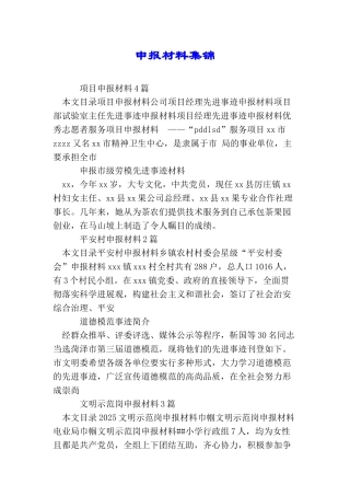 申报材料集锦