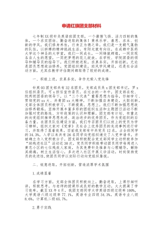 申请红旗团支部材料