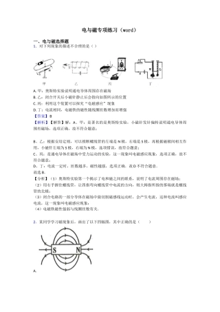 电与磁专项练习(word)