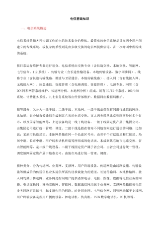 电信基础知识精华