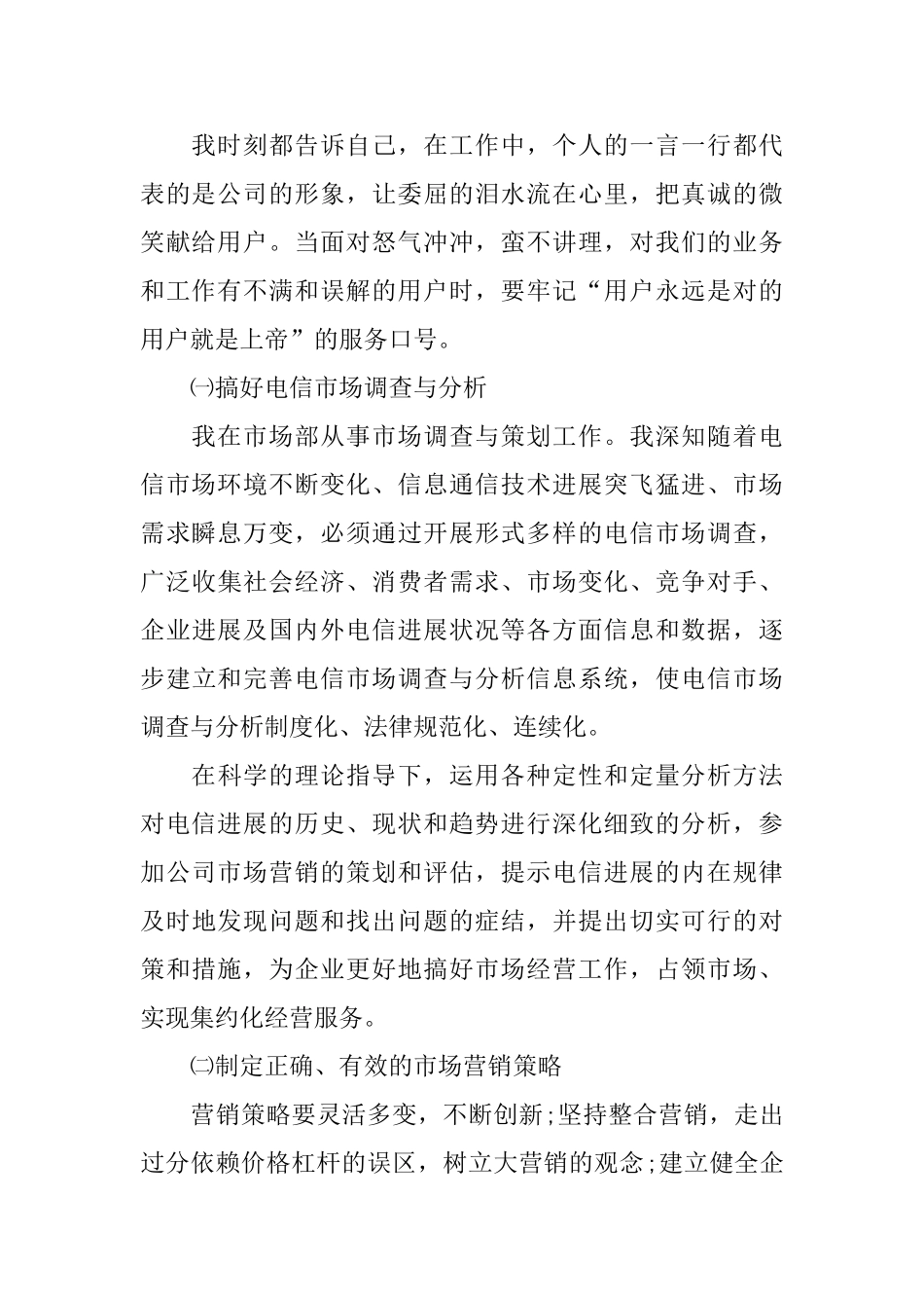 电信营销员年度工作总结范文_第2页