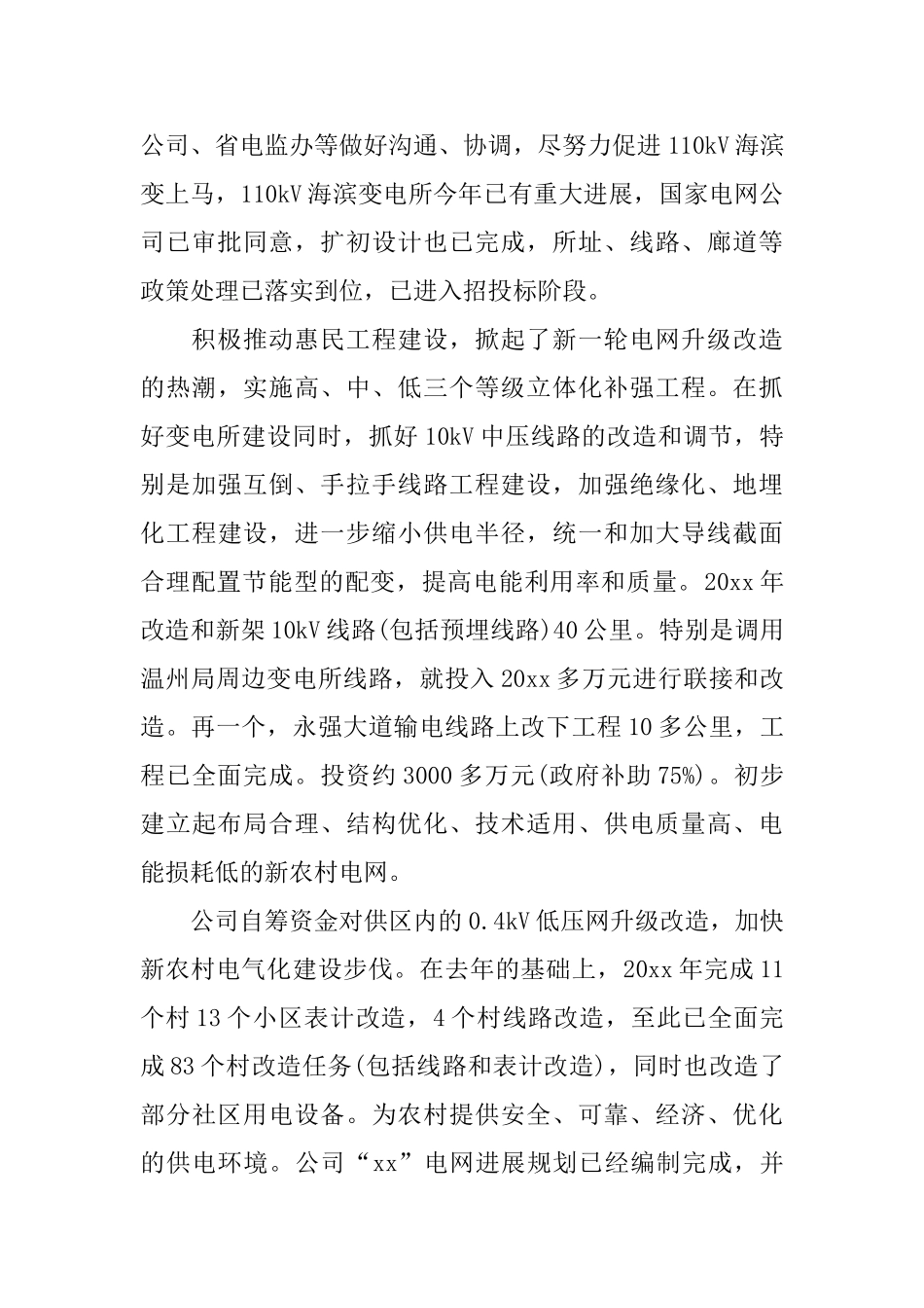 电力公司年度工作总结范本_第3页