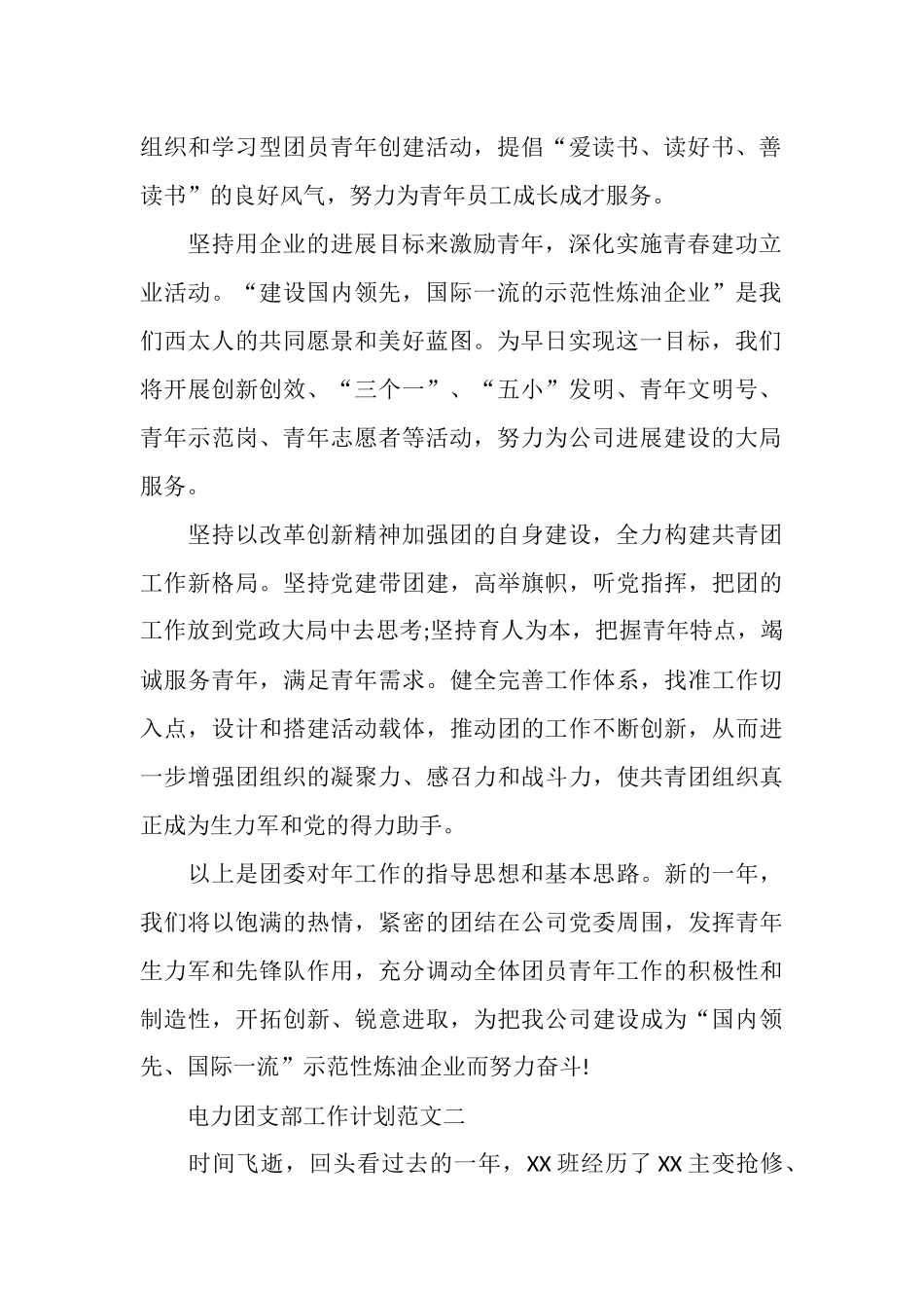 电力团支部工作计划_第2页