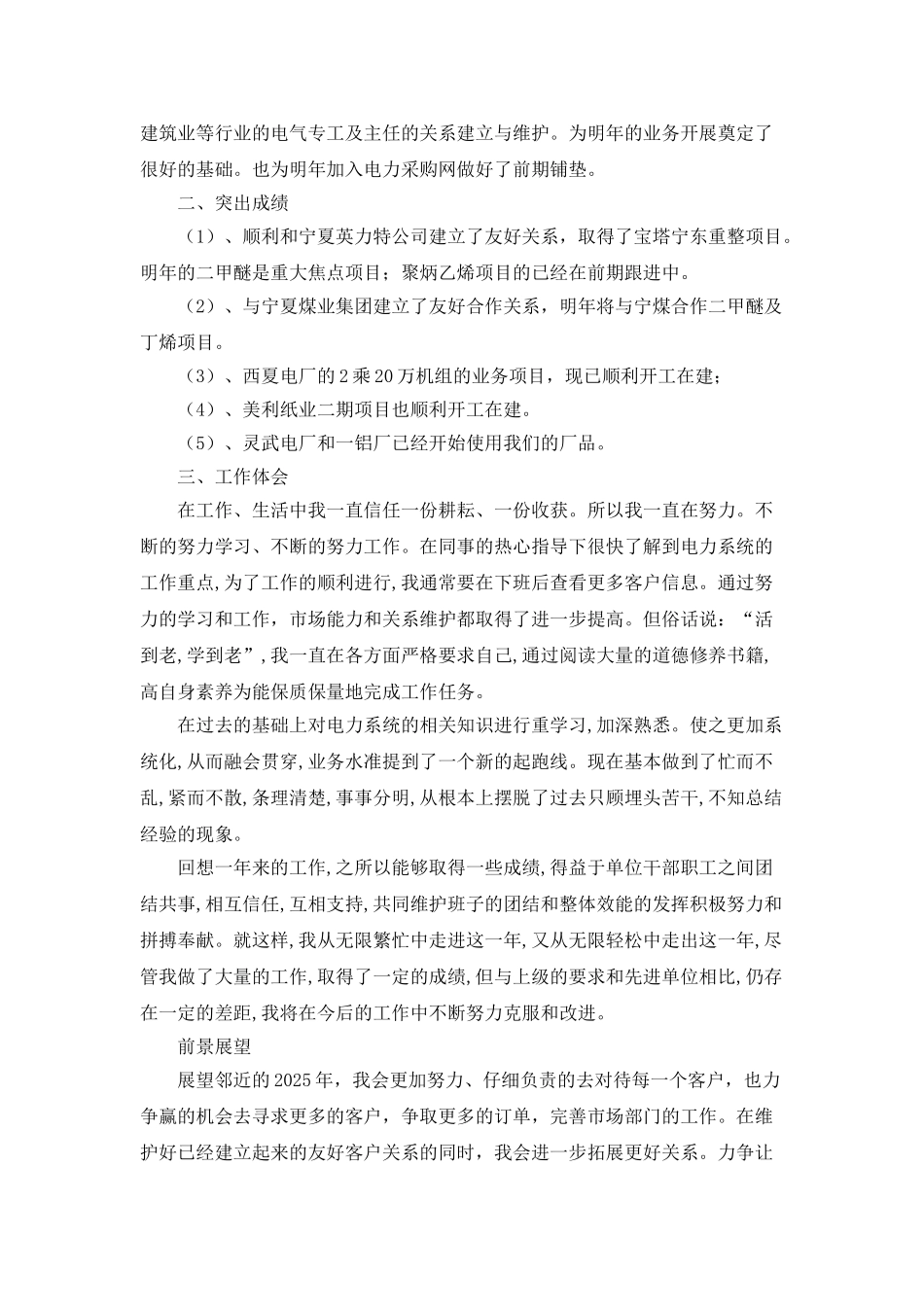 电力系统员工的个人年终总结_第2页