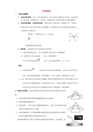 江苏石榴高级中学2010年高三物理第一轮复习 第十五章 光教案 人教版