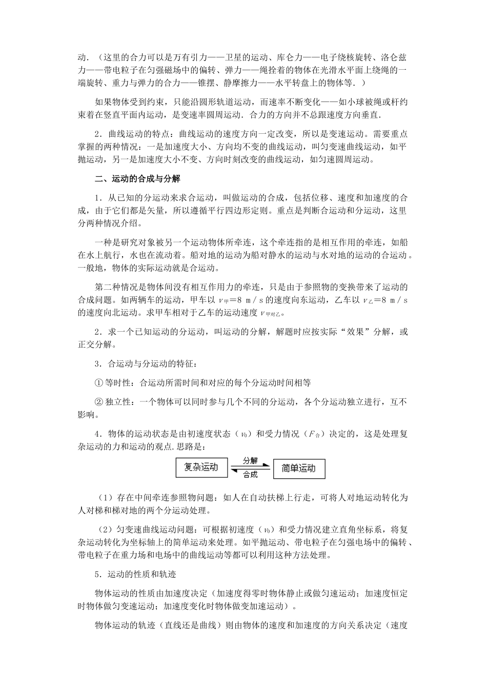 江苏石榴高级中学2010年高三物理第一轮复习 第四章 曲线运动教案 人教版_第2页