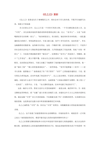 江苏省高考语文名著《呐喊》赏析 《孔乙己》素材