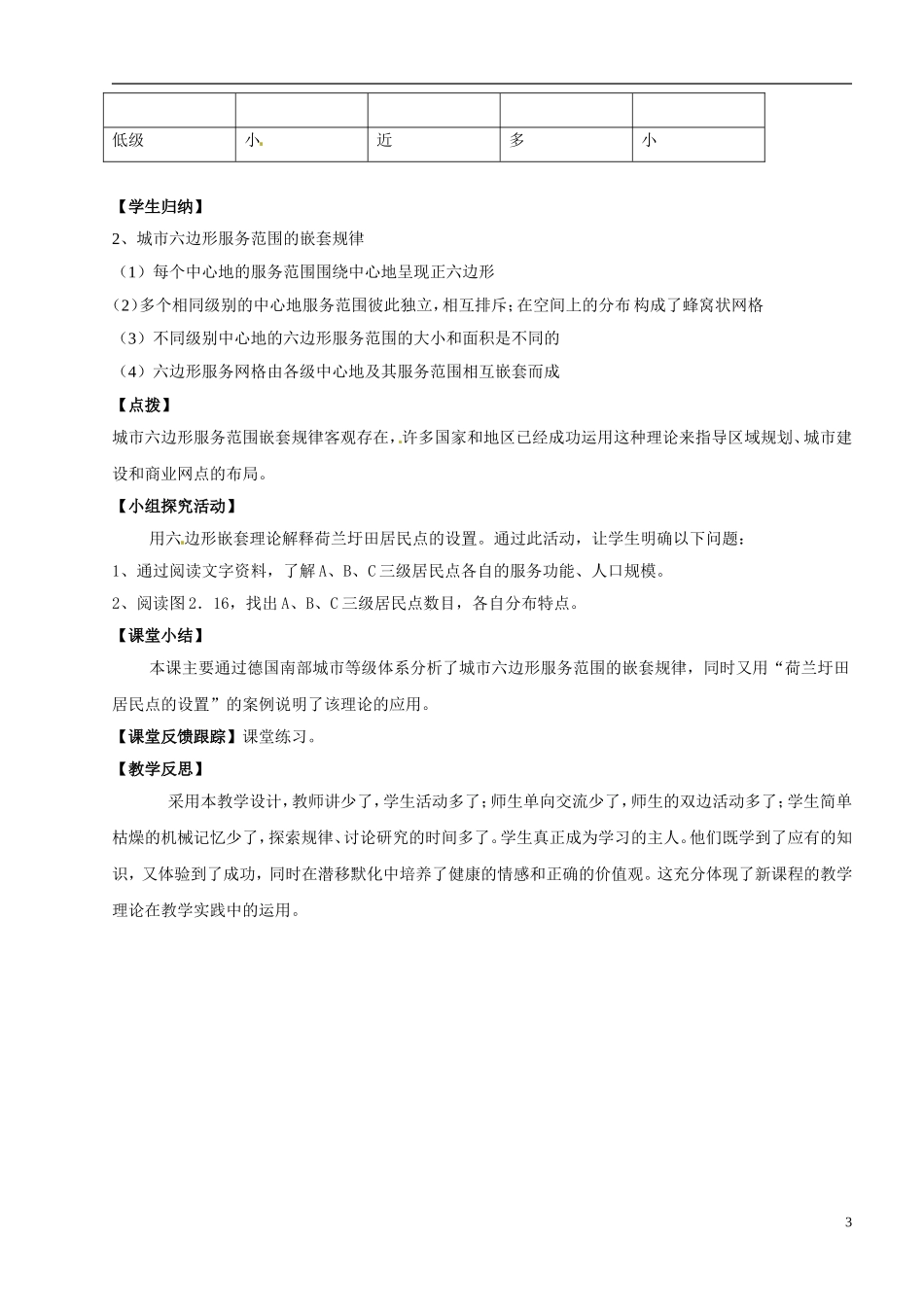 江西省南昌市湾里区第一中学2014高中地理 不同等级城市的服务功能教案 新人教版必修2_第3页