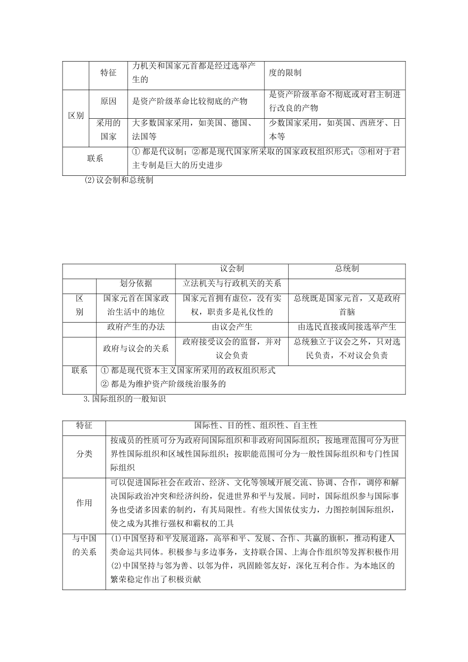 江苏省高考政治二轮复习 国家和国际组织常识教学案（含解析）（选修3）-人教版高三选修3政治教学案_第3页