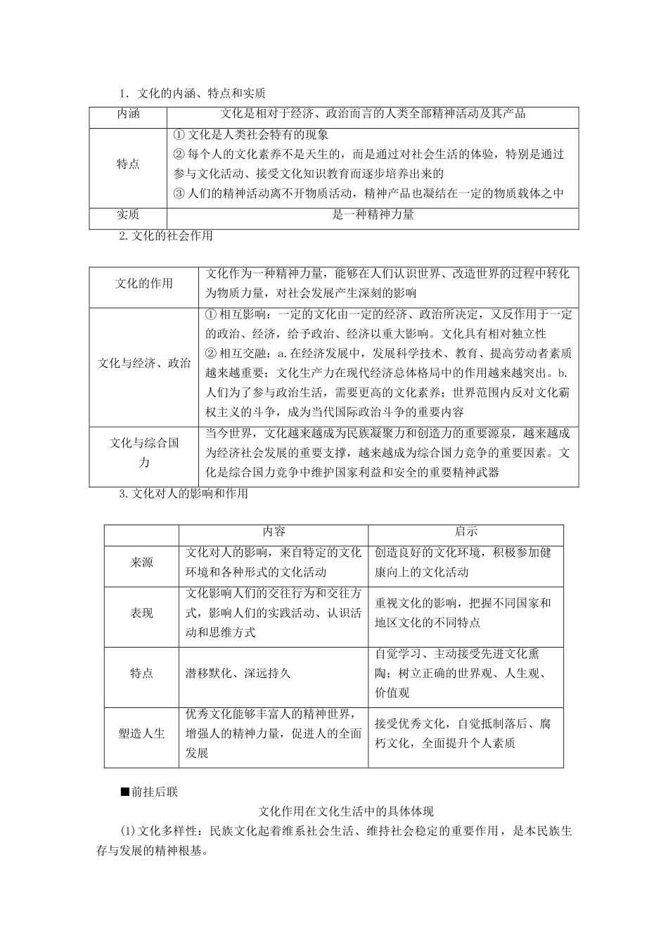 江苏省高考政治二轮复习 专题八 文化的作用与文化发展教学案（含解析）-人教版高三全册政治教学案_第3页