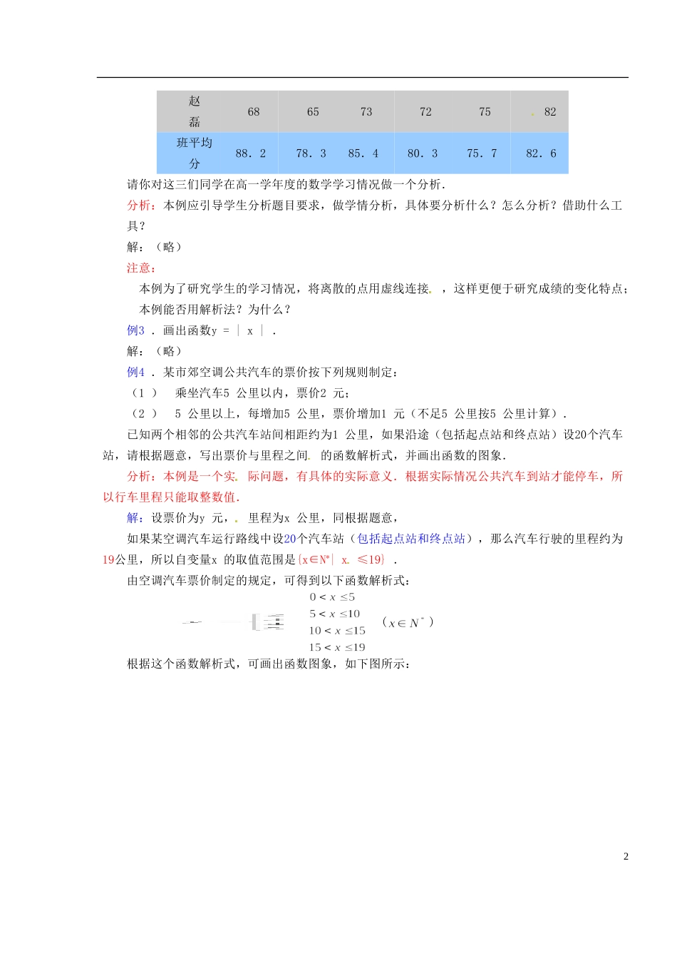 江西省南昌市湾里一中高中数学 函数的表示法教案 新人教A版必修1_第2页