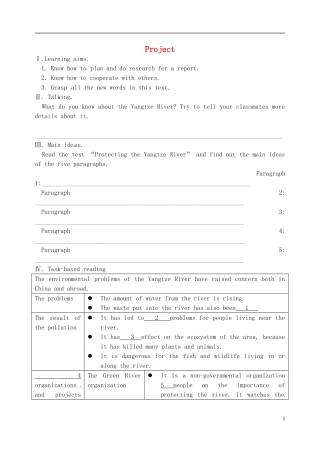 江苏省连云港市赣榆县海头高级中学高中英语 Unit 2 Project导学案 新人教版必修2