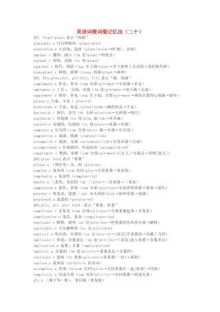 江西省萍乡市高中英语词根词缀记忆法（二十）