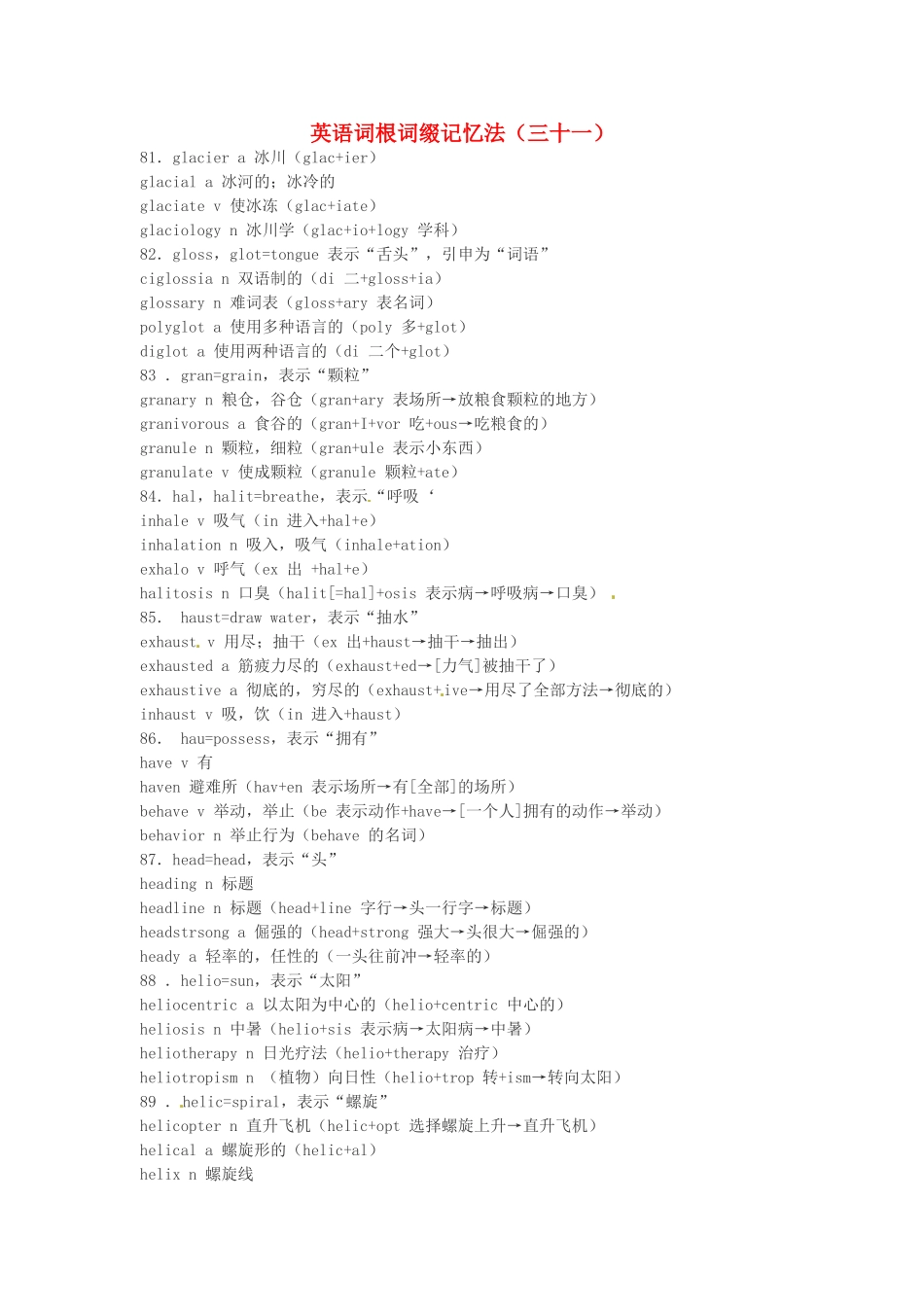 江西省萍乡市高中英语词根词缀记忆法（三十一）_第1页