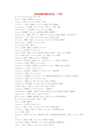 江西省萍乡市高中英语词根词缀记忆法（十四）