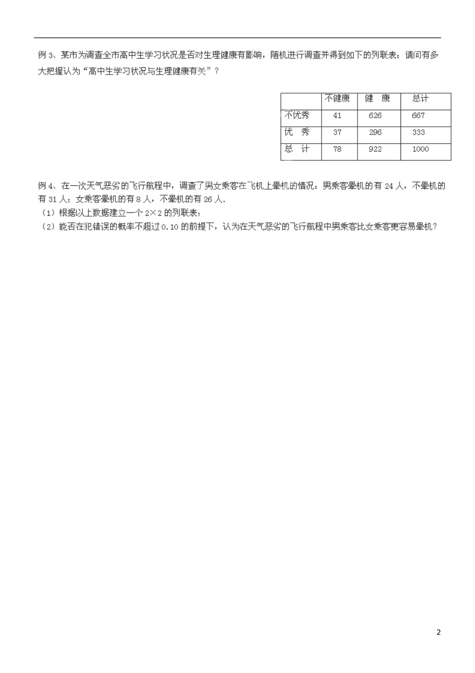 河北省沙河市二十冶综合学校高中分校2014年高中数学 1.2 独立性检验的基本思想及其初步应用导学案（2）新人教A版选修1-2_第2页