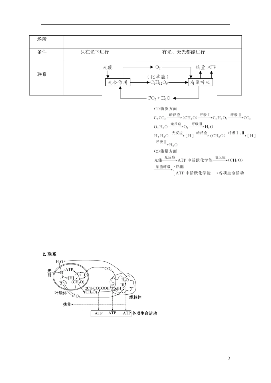 江西省宜春市宜春中学2014年高中生物 第五章 第4节 能量之源 光和光合作用（第3课时）学案 新人教版必修1_第3页