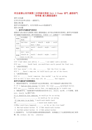 河北省唐山市开滦第二中学高中英语 Unit 2 Poems 语气 虚拟语气导学案 新人教版选修6