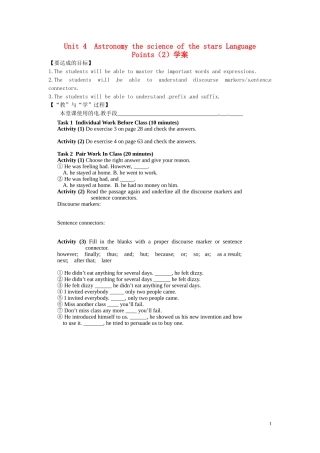 江西省宜春市宜春中学高中英语 Unit4 Astronomy the science of the stars Language Points（2）学案 新人教版必修3