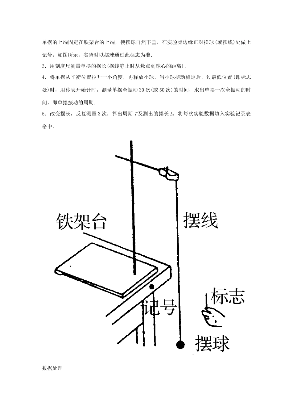 河北正定中学2011高考物理总复习 3-4-5实验：一、二、三、用单摆测定重力加速度讲义_第2页
