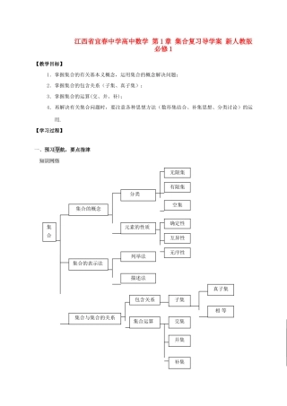 江西省宜春中学高中数学 第1章 集合复习导学案 新人教版必修1