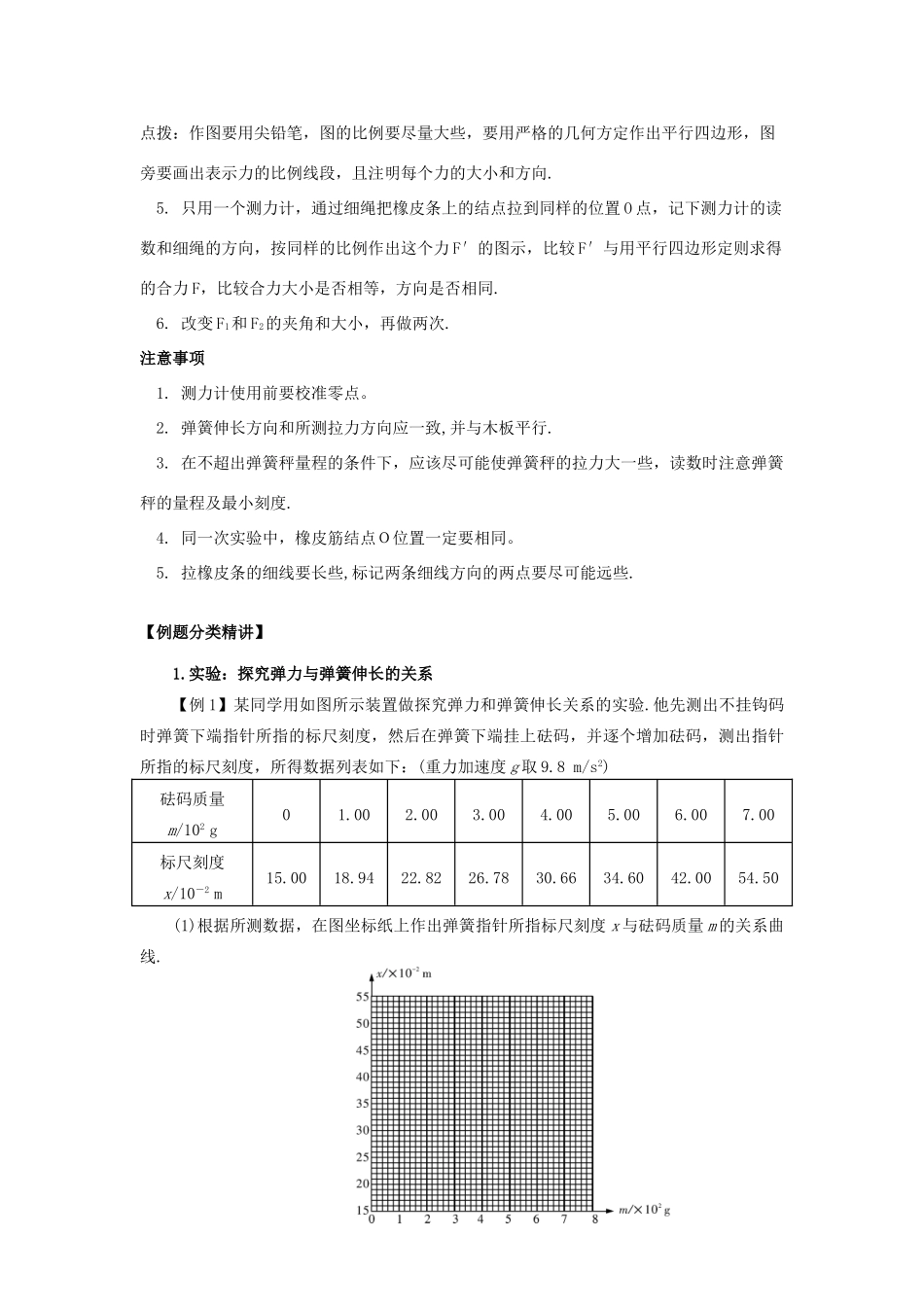 河南省洛阳市第十九中学2014高考物理一轮复习讲义 探究弹力与弹簧伸长的关系_第3页