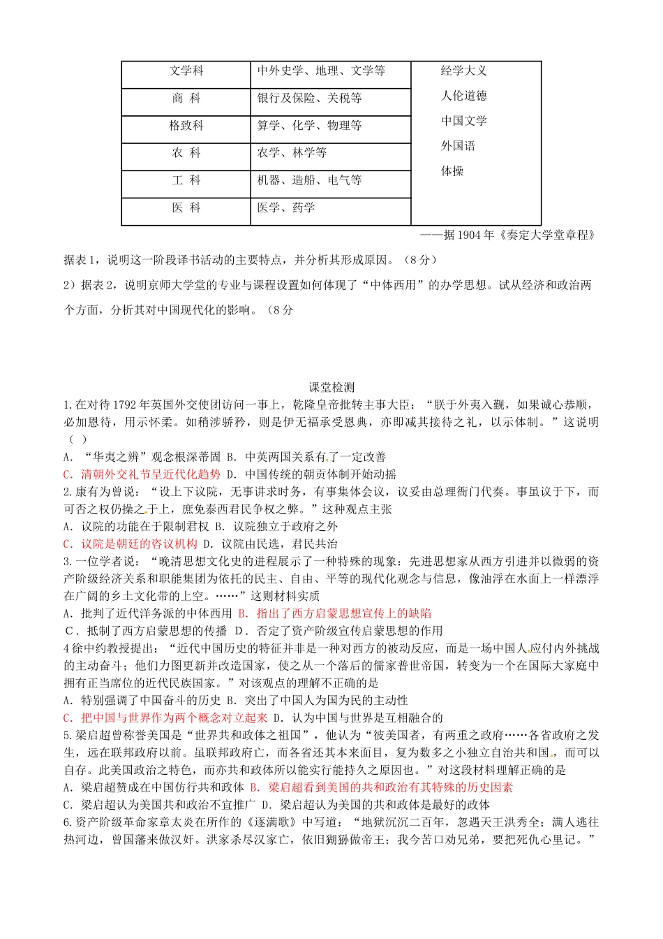 河南省洛阳市新安县第三高级中学2014年高中历史 第14课 从“师夷长技”到维新变法学案 新人教版必修3_第2页