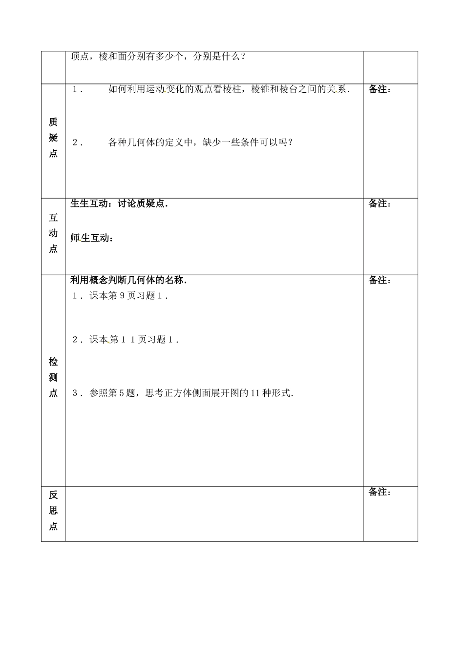 河南省安阳市滑县教师进修学校高中数学《空间几何体的结构》学案1 新人教A版必修2_第2页