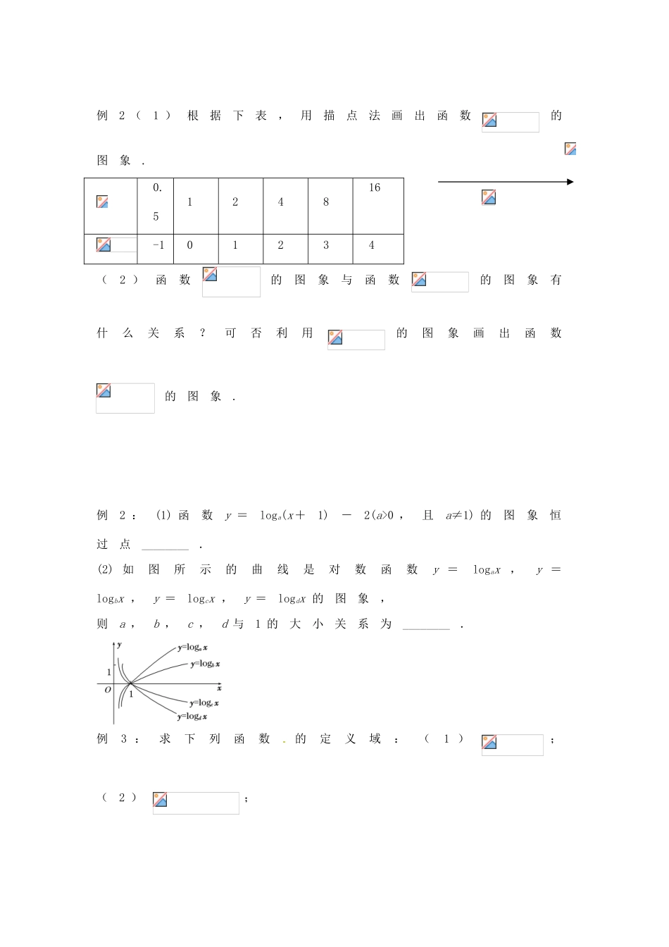 河南省栾川县第一高级中学高中数学 对数函数及其性质学案 新人教A版必修1_第2页