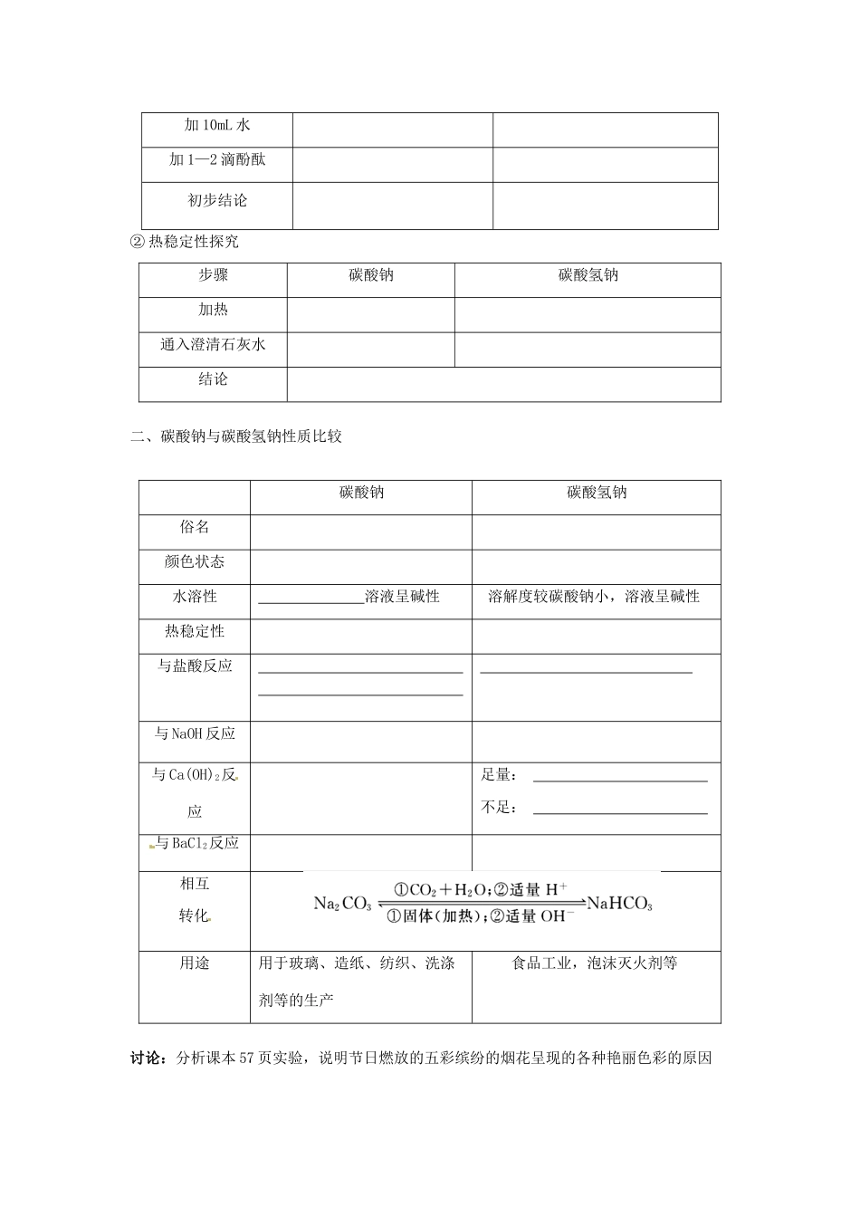 河南省焦作市沁阳一中2014高中化学 第二节 几种重要的金属化合物导学案（第一课时）新人教版必修1_第2页