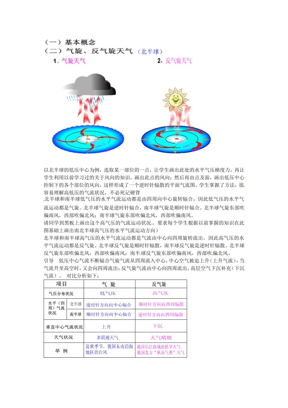 河南省通许县丽星中学2014高中地理 2.3 常见天气系统教案2 新人教版必修1_第2页