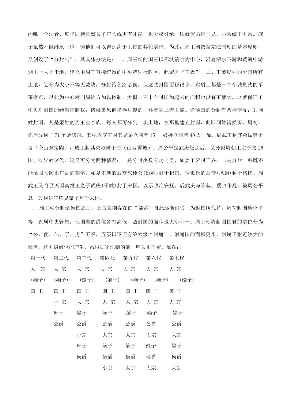 河南省沁阳市第一中学2013-2014学年高中历史 第一单元第1课 夏商周的政治制度导学案 新人教版必修1_第2页