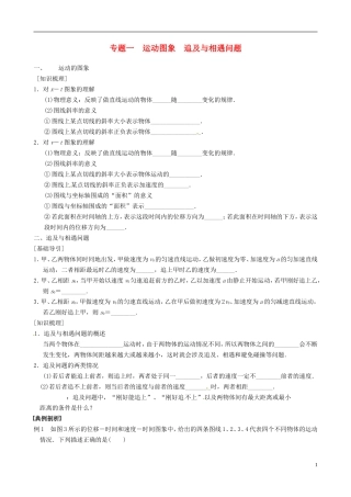 河南省焦作市沁阳一中高中物理 专题1 运动图象追及与相遇问题学案 新人教版必修1