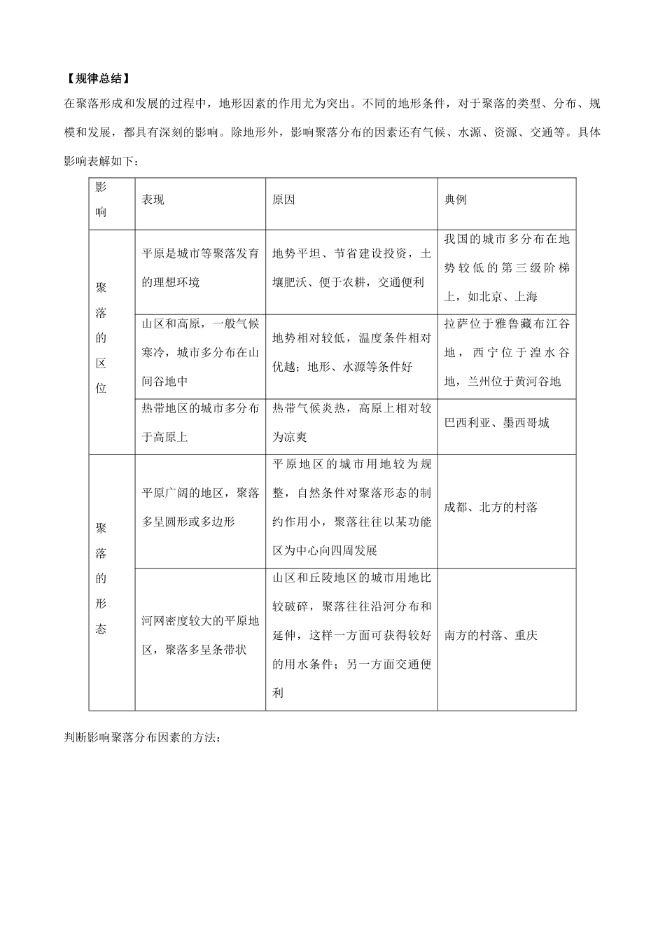 河南省沁阳市第一中学2013-2014学年高中地理 4.1地形对聚落及交通线路分布的影响导学案1 中图版必修1_第3页