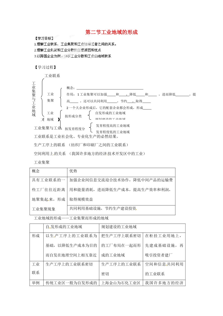 河南省新安县第一高级中学高中地理《4.2工业地域的形成》导学案 新人教版必修2_第1页