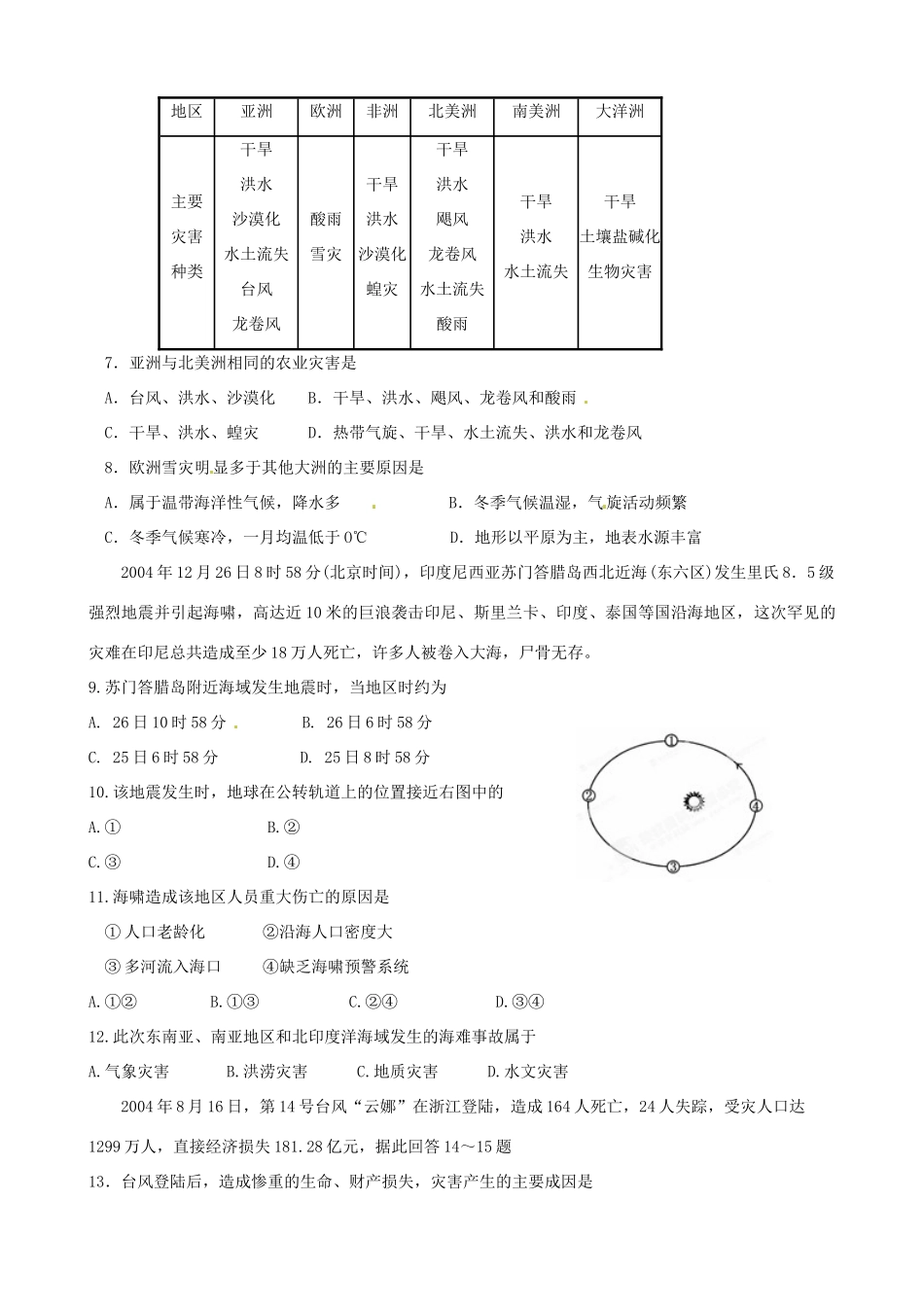 河南省新安县第一高级中学高中地理《人类活动对自然灾害的影响》学案 新人教版选修5_第3页