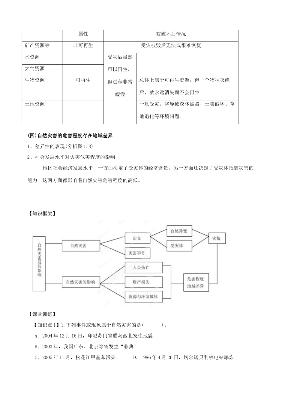 河南省新安县第一高级中学高中地理《自然灾害及其影响》学案 新人教版选修5_第2页