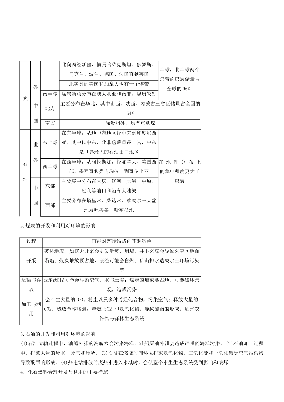 河南省确山县第二高级中学高中地理 3.2非可再生资源合理开发利用对策学案 新人教版选修6_第3页