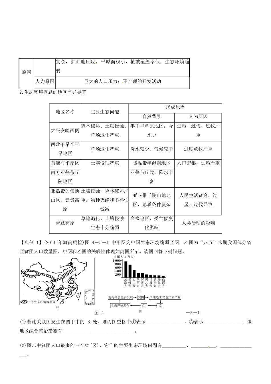 河南省确山县第二高级中学高中地理 4.5中国区域生态环境问题及其防治途径学案 新人教版选修6_第2页