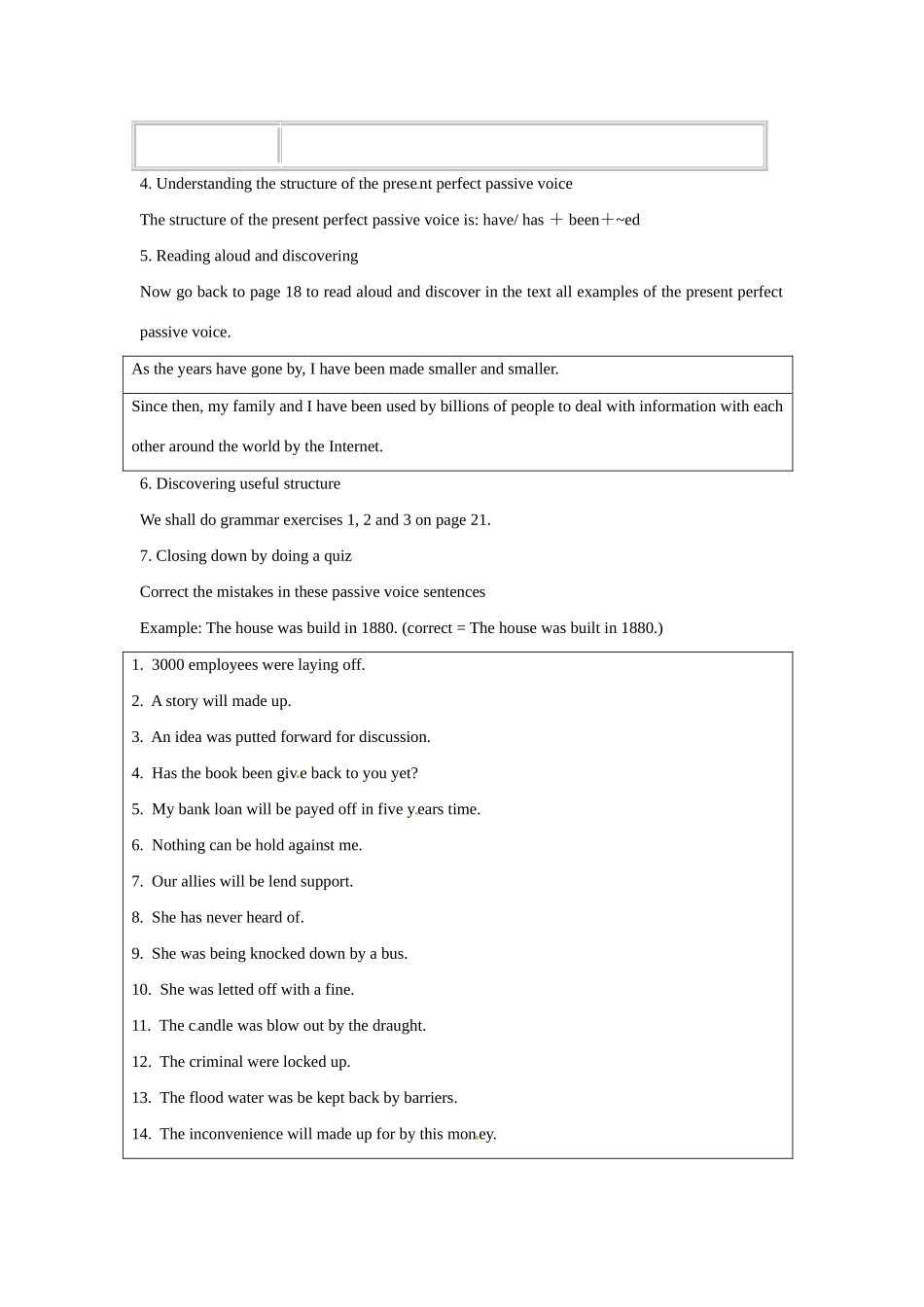 浙江省2013年高中英语 Unit3 period A sample lesson plan for Learning about Language教学设计2 新人教版必修2_第2页