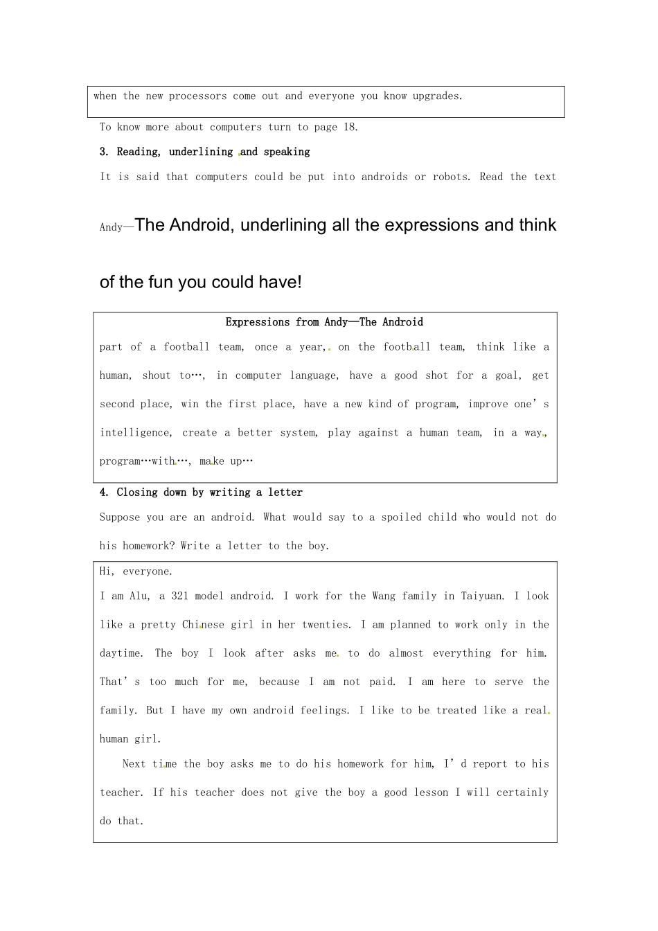 浙江省2013年高中英语 Unit3 period A sample lesson plan for Using Language教学设计3 新人教版必修2_第2页