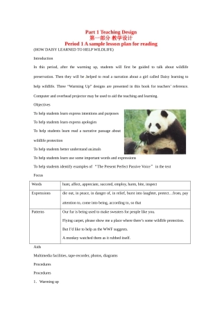 浙江省2013年高中英语 Unit4 period A sample lesso n plan for reading教学设计1 新人教版必修2