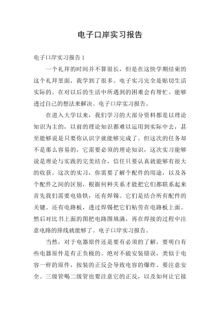 电子口岸实习报告