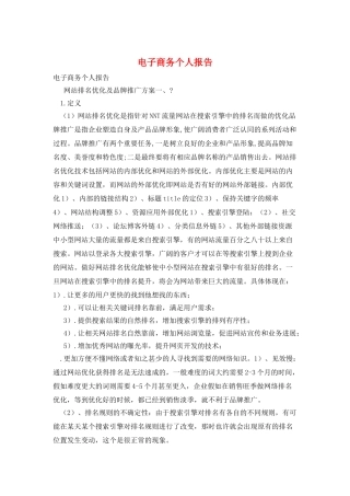 电子商务个人报告